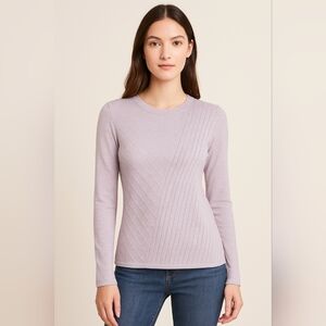 Vera Wang Lilac Textured Knit Long Sleeve Sweater - Size Small Designer Soft